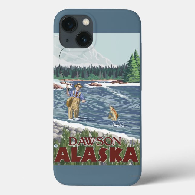 Funda De Case-Mate Para iPhone Fly Fisherman - Dawson, Alaska (Reverso)