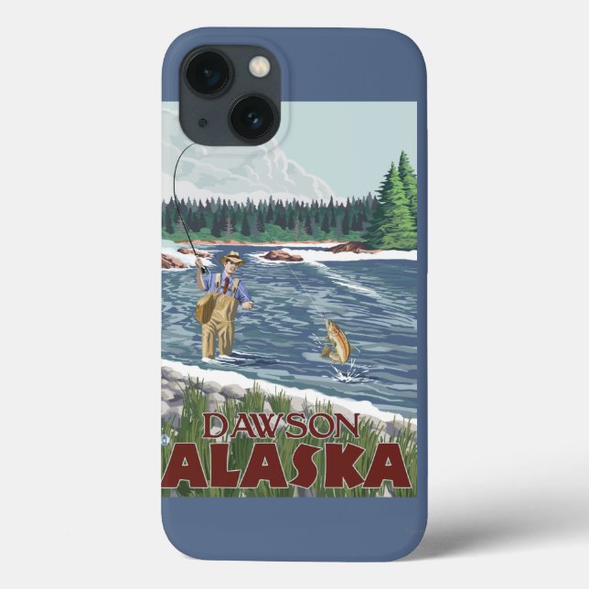 Funda De Case-Mate Para iPhone Fly Fisherman - Dawson, Alaska (Reverso)