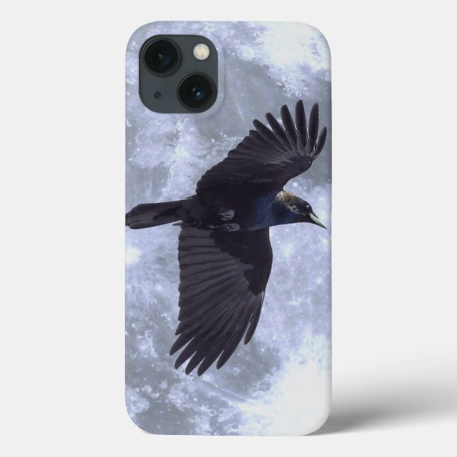 Funda De Case-Mate Para iPhone Flying Black Raven Gothic, Celtic, Wildlife (Reverso)
