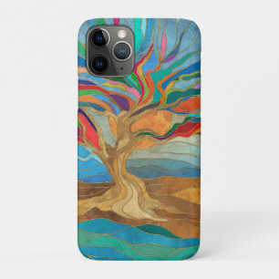 Funda Para iPhone 11 Pro Foliage Fantasy Mosaic Tree