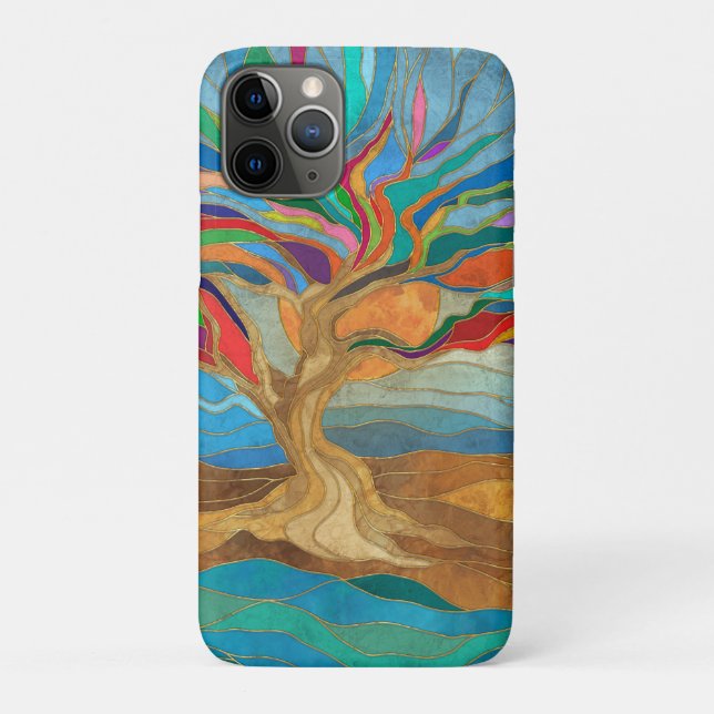 Funda De Case-Mate Para iPhone Foliage Fantasy Mosaic Tree (Reverso)