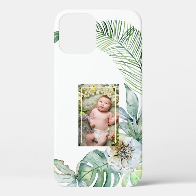 Funda De Case-Mate Para iPhone Foliage Tropical Baby Photo (Reverso )