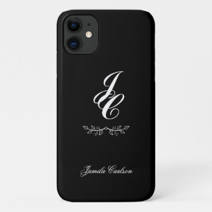 Funda Para iPhone 11 follaje gráfico grabado en moda negro