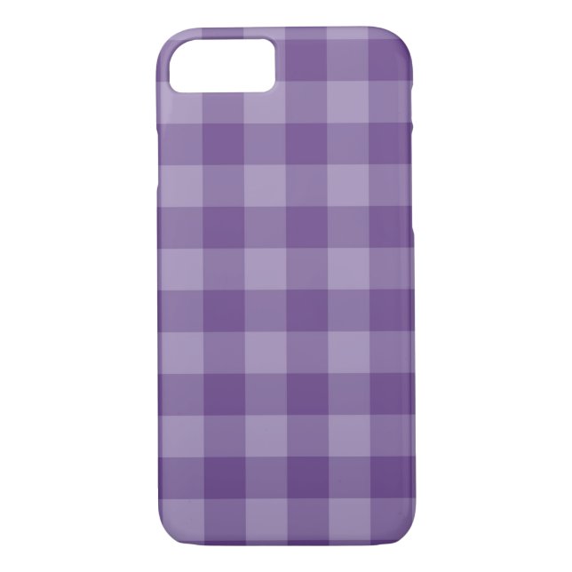 Funda De Case-Mate Para iPhone Fondo a cuadros violeta (Reverso)