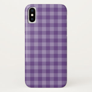 Funda Para iPhone X Fondo a cuadros violeta