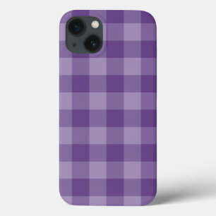 Funda Para iPhone 13 Fondo a cuadros violeta