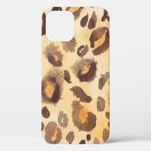 Funda Para iPhone 12 Fondo abstracto de acuarela del imi de piel de leo