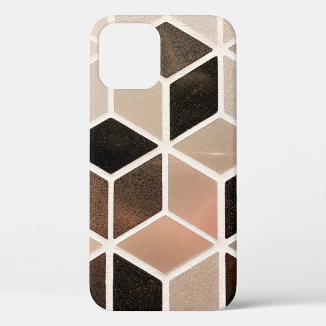 Funda De Case-Mate Para iPhone Fondo abstracto de azulejos. (Reverso )