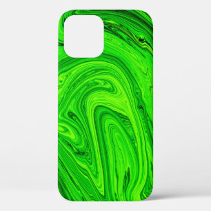 Funda Para iPhone 12 Fondo abstracto de pintura al óleo verde. Grado de