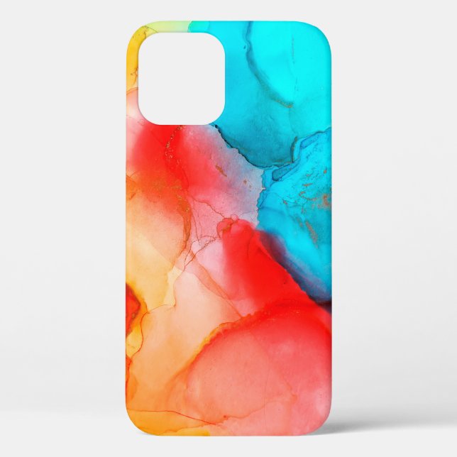 Funda De Case-Mate Para iPhone Fondo abstracto de tinta de alcohol, fotoabstracci (Reverso )