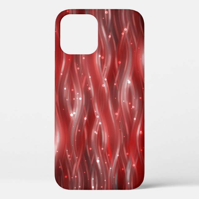 Funda De Case-Mate Para iPhone fondo abstracto. fondo rojo con olas y (Reverso )
