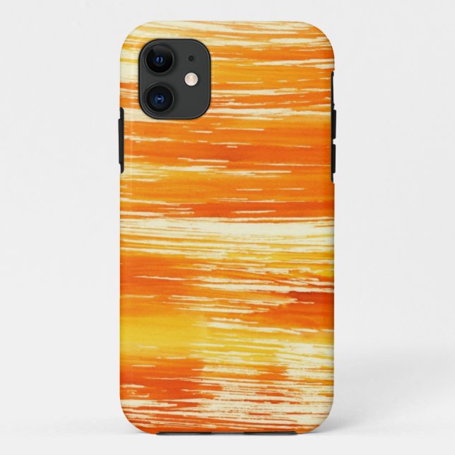 Funda De Case-Mate Para iPhone Fondo amarillo abstracto de la acuarela (Reverso)