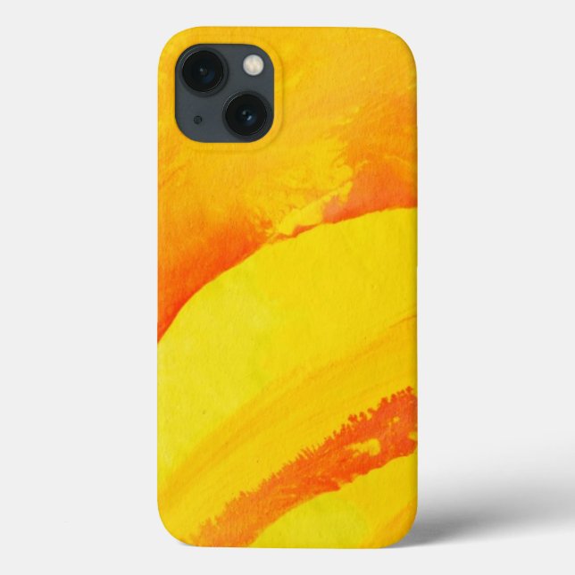 Funda De Case-Mate Para iPhone fondo amarillo. acuarela en el papel (Reverso)
