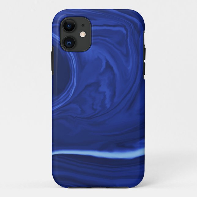 Funda De Case-Mate Para iPhone Fondo azul cobalto texturizado a mano (Reverso)