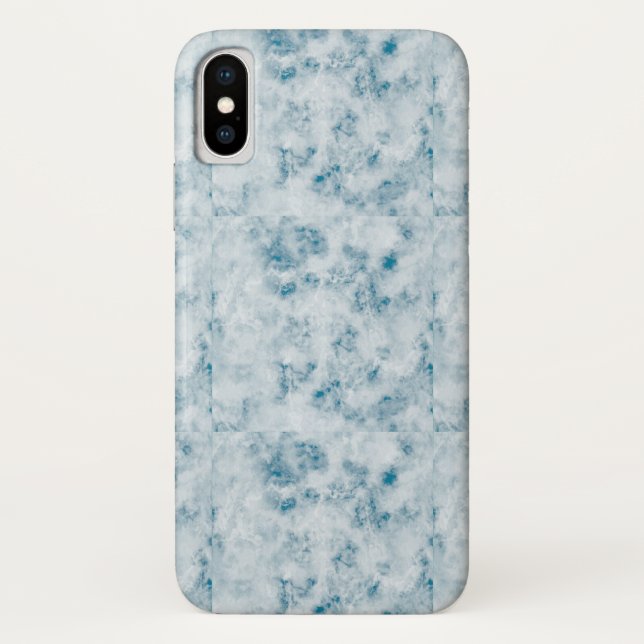 Funda De Case-Mate Para iPhone Fondo azul de mármol de la textura (Reverso)