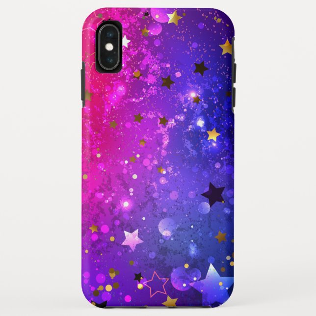 Funda De Case-Mate Para iPhone Fondo azul rosa brillante (Reverso)
