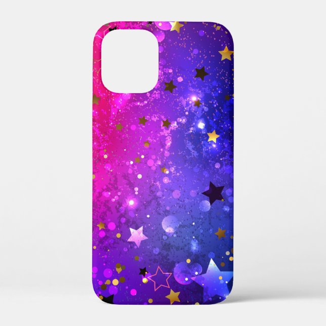 Funda De Case-Mate Para iPhone Fondo azul rosa brillante (Reverso )
