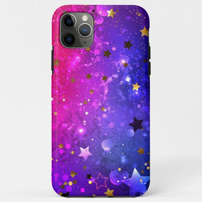 Funda De Case-Mate Para iPhone Fondo azul rosa brillante (Reverso)