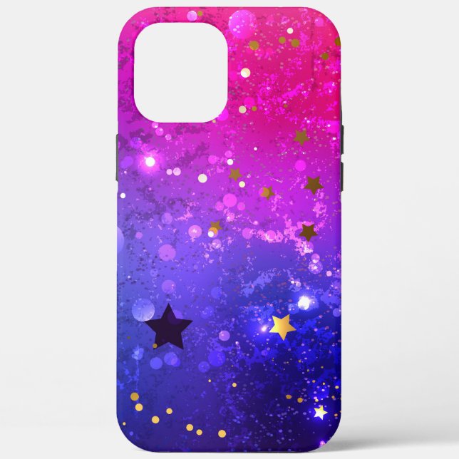 Funda De Case-Mate Para iPhone Fondo azul rosa brillante (Reverso )
