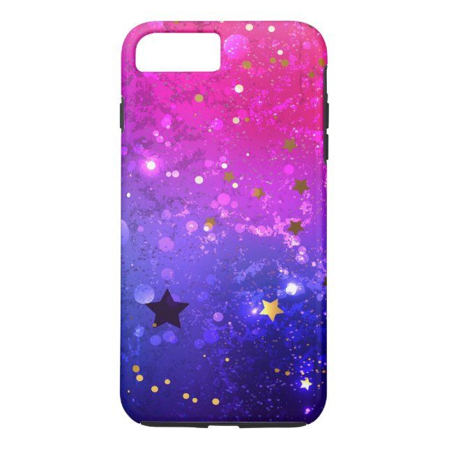 Funda De Case-Mate Para iPhone Fondo azul rosa brillante (Reverso)