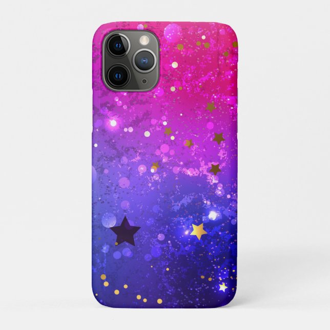 Funda De Case-Mate Para iPhone Fondo azul rosa brillante (Reverso)