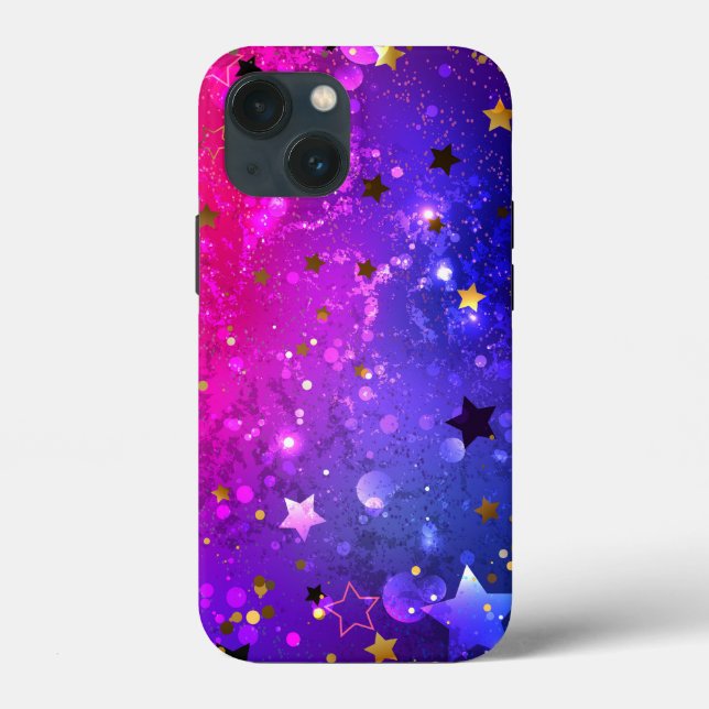 Funda De Case-Mate Para iPhone Fondo azul rosa brillante (Reverso )
