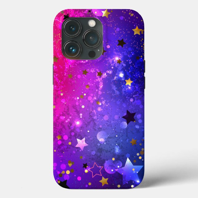 Funda De Case-Mate Para iPhone Fondo azul rosa brillante (Reverso )