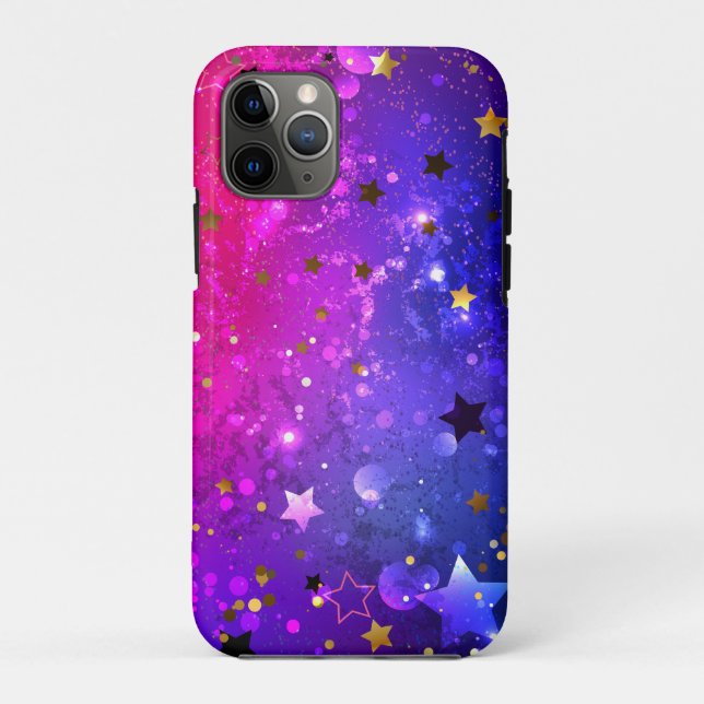 Funda De Case-Mate Para iPhone Fondo azul rosa brillante (Reverso)
