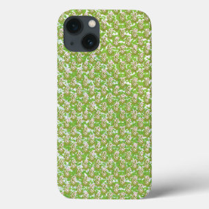 Funda Para iPhone 13 fondo blanco con puntos marrones sobre él