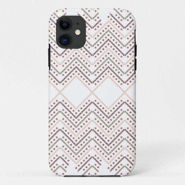 Funda De Case-Mate Para iPhone fondo blanco con puntos marrones y rojos (Reverso)
