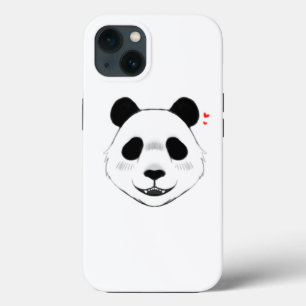 Funda Para iPhone 13 fondo blanco minimalista diseño panda lindo