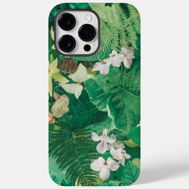 Funda De Case-Mate Para iPhone Fondo Botánico de Hojas Florales (Reverso )