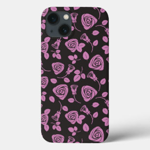 Funda Para iPhone 13 Fondo color de rosa floral