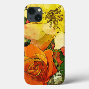 Funda Para iPhone 13 fondo colorido 2 del vintage floral del arte