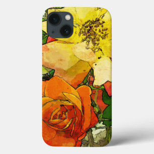 Funda Para iPhone 13 fondo colorido 2 del vintage floral del arte