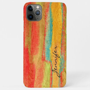 Funda Para iPhone 11 Pro Max Fondo colorido y moderno de madera