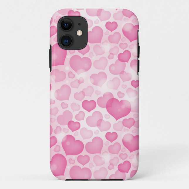 Funda De Case-Mate Para iPhone Fondo con corazón (Reverso)