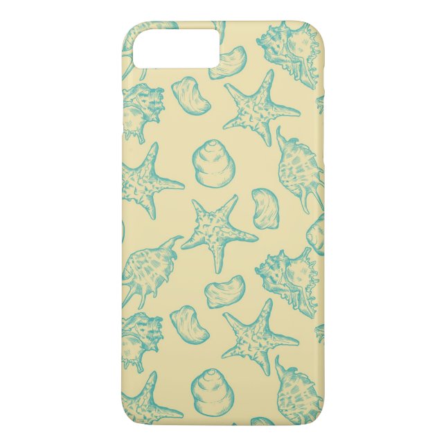 Funda De Case-Mate Para iPhone Fondo con las cáscaras. Mano dibujada (Reverso)