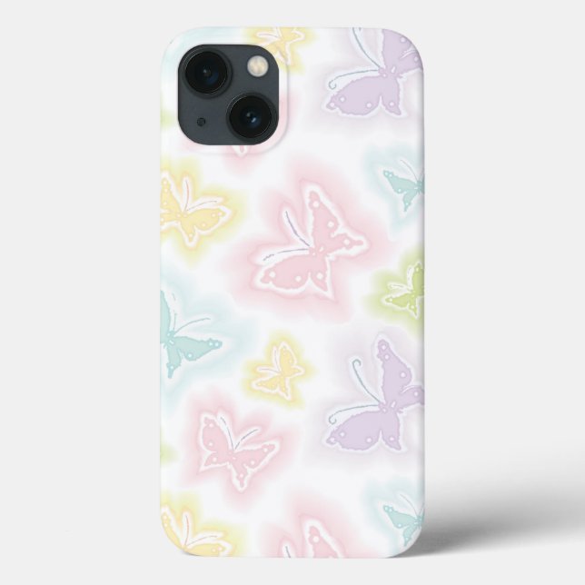 Funda De Case-Mate Para iPhone Fondo con las mariposas en acuarela (Reverso)