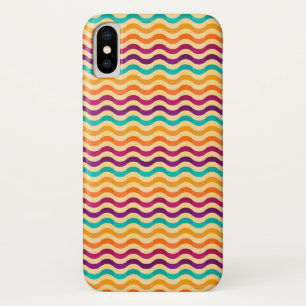 Funda Para iPhone X Fondo con las rayas en 2 retros