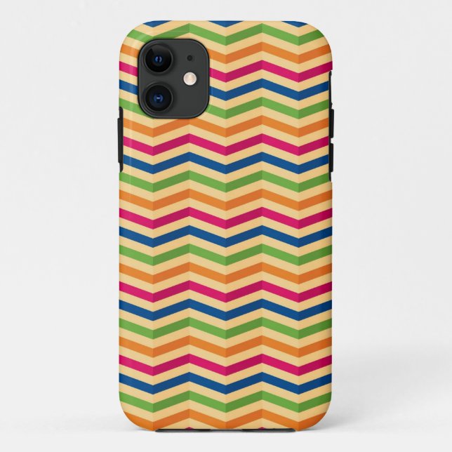 Funda De Case-Mate Para iPhone Fondo con las rayas en retro (Reverso)