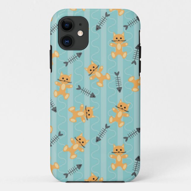Funda De Case-Mate Para iPhone fondo con los gatos (Reverso)