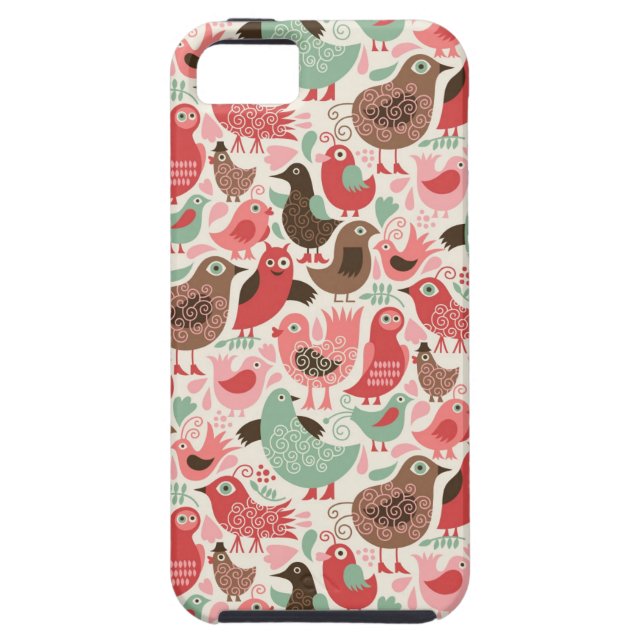 Funda De Case-Mate Para iPhone fondo con los pájaros lindos (Atrás)