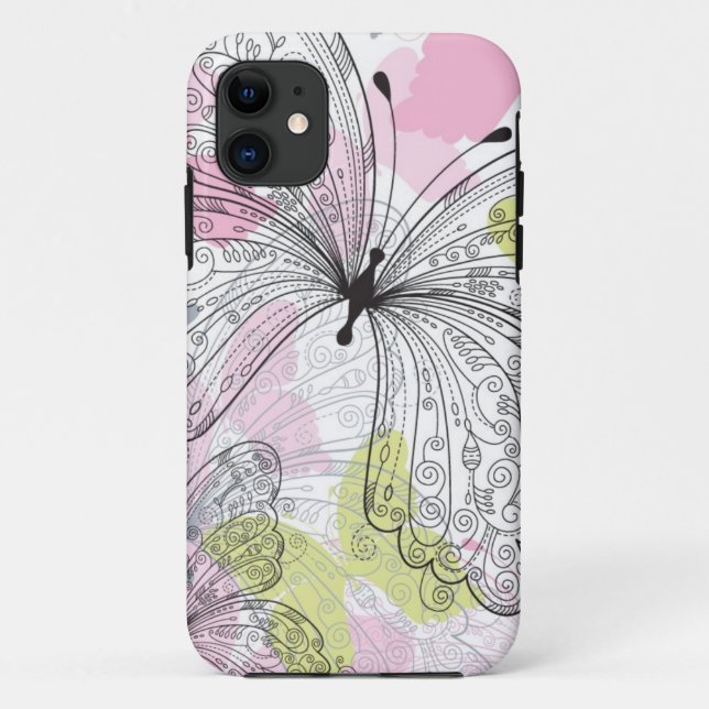 Funda De Case-Mate Para iPhone Fondo con mariposa (Reverso)
