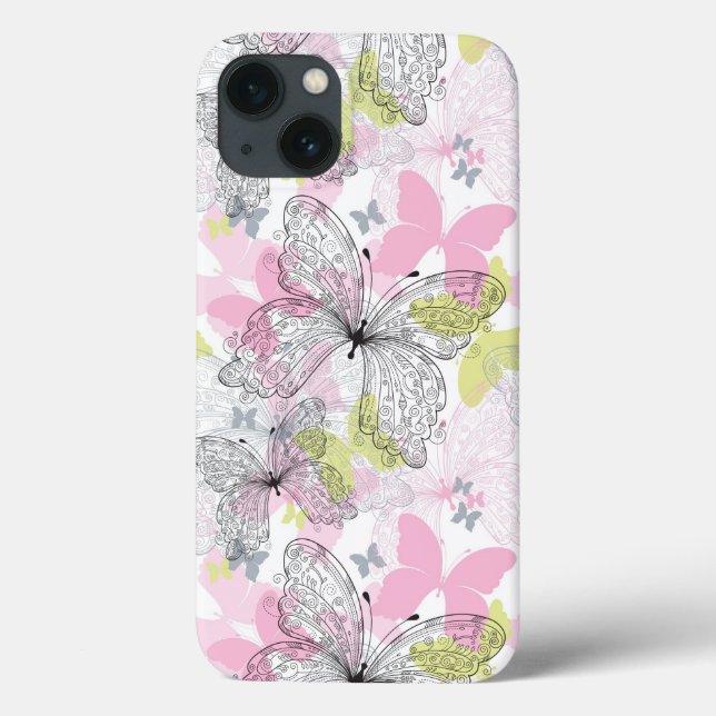 Funda De Case-Mate Para iPhone Fondo con mariposa (Reverso)
