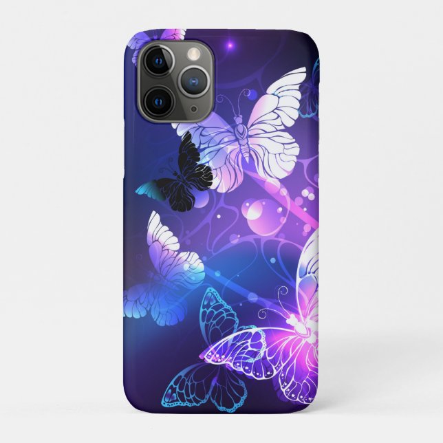 Funda De Case-Mate Para iPhone Fondo con mariposas nocturnas (Reverso)
