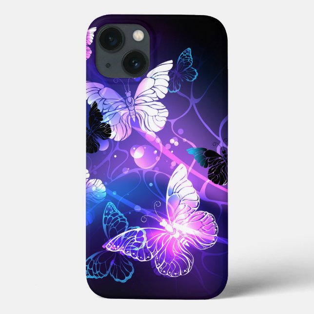 Funda De Case-Mate Para iPhone Fondo con mariposas nocturnas (Reverso)