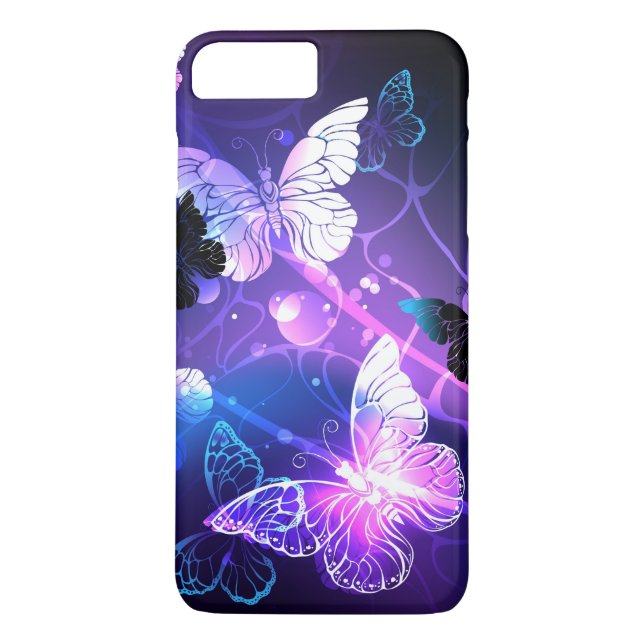 Funda De Case-Mate Para iPhone Fondo con mariposas nocturnas (Reverso)