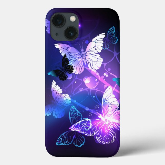 Funda De Case-Mate Para iPhone Fondo con mariposas nocturnas (Reverso)