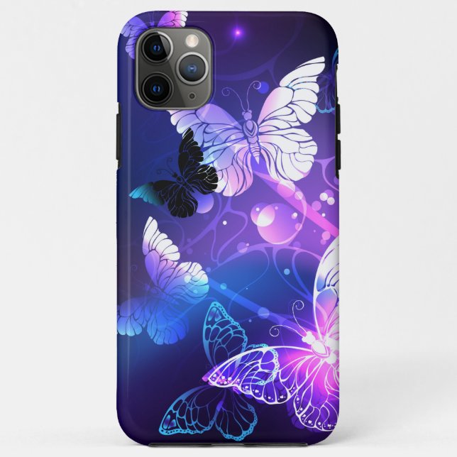 Funda De Case-Mate Para iPhone Fondo con mariposas nocturnas (Reverso)
